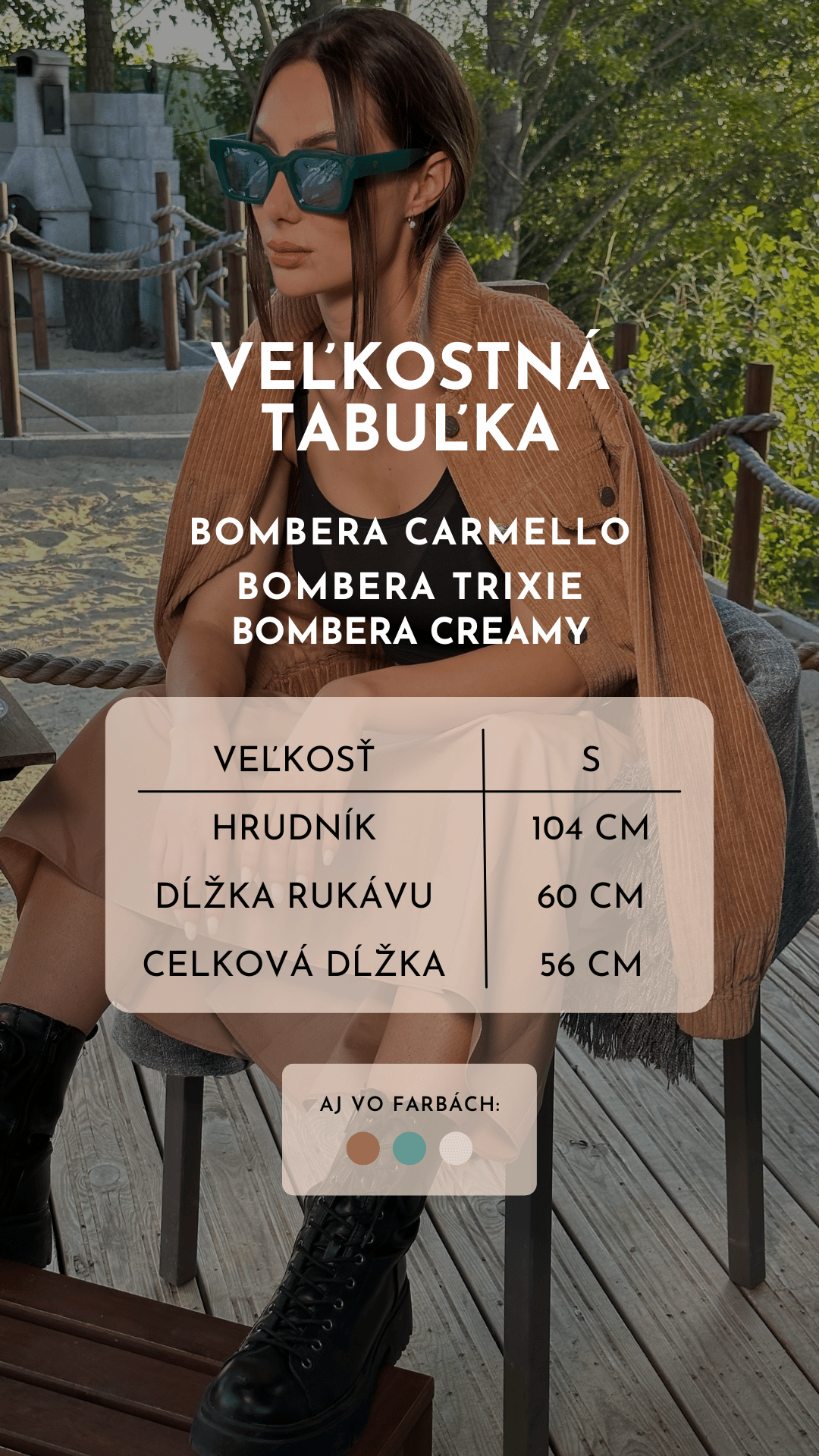 veľkostná tabuľka_Bombera Carmello_Freel.sk